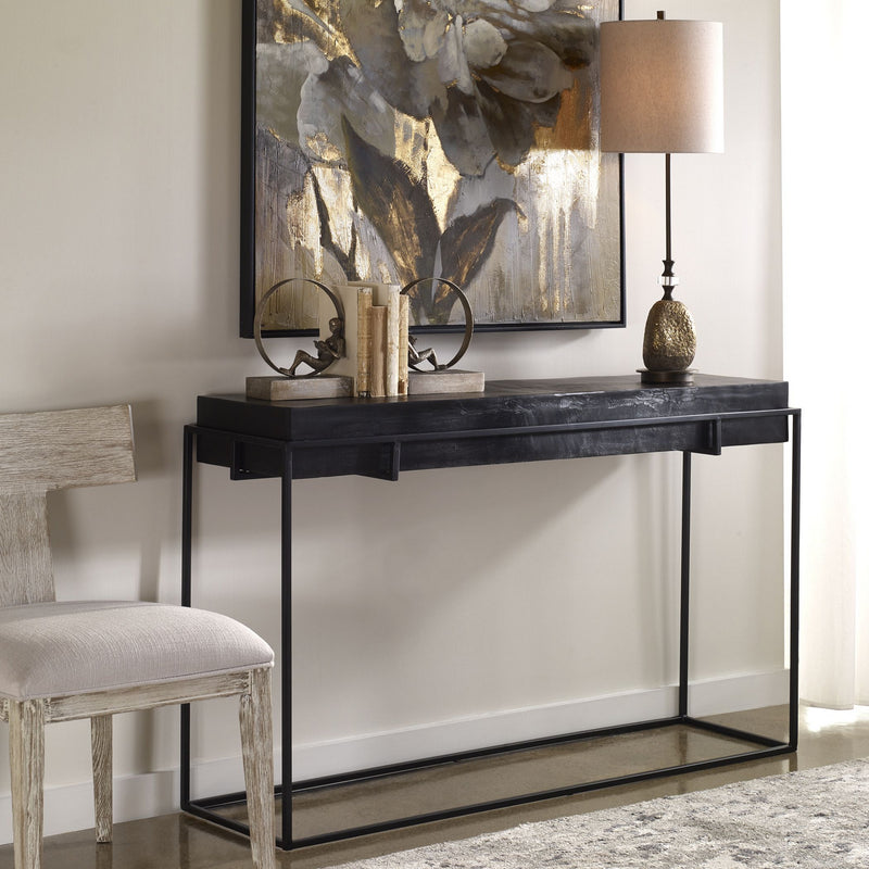 Uttermost 25110 Console Table, Dark Oxidized Black