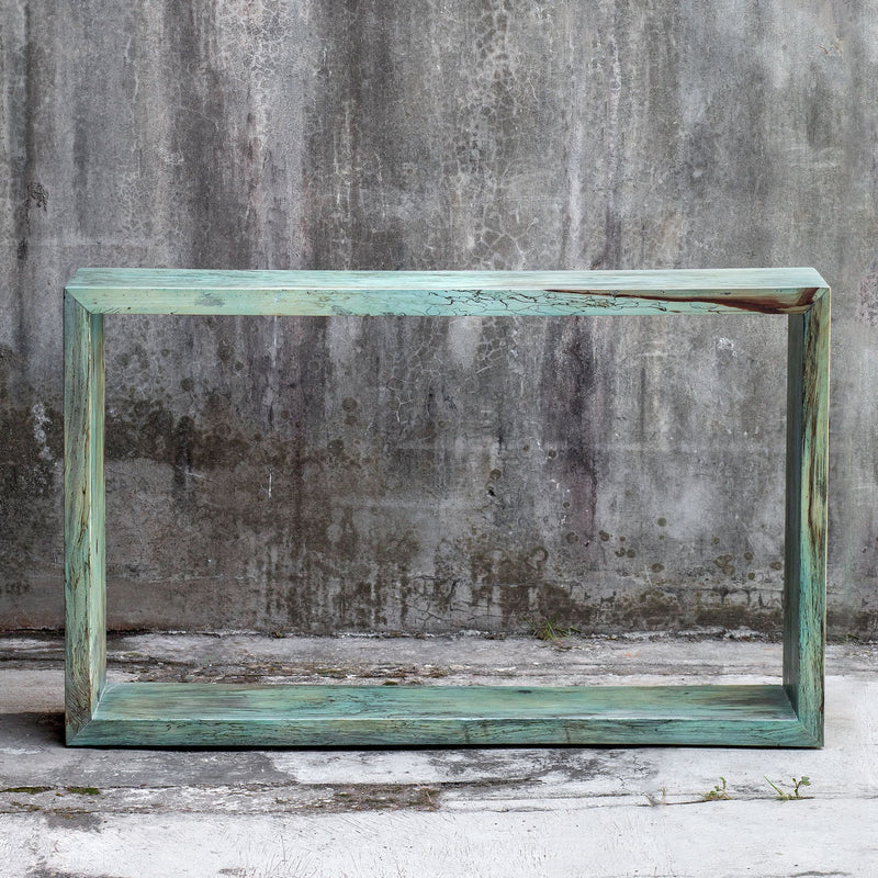 Uttermost 25456 Console Table, Blue-green