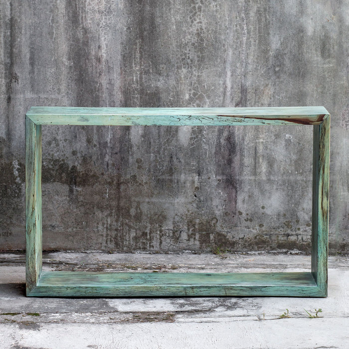 Uttermost 25456 Console Table, Blue-green