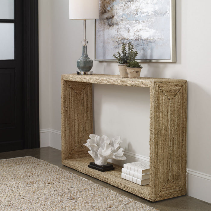 Uttermost 25499 Console Table, Natural Woven Banana Plant