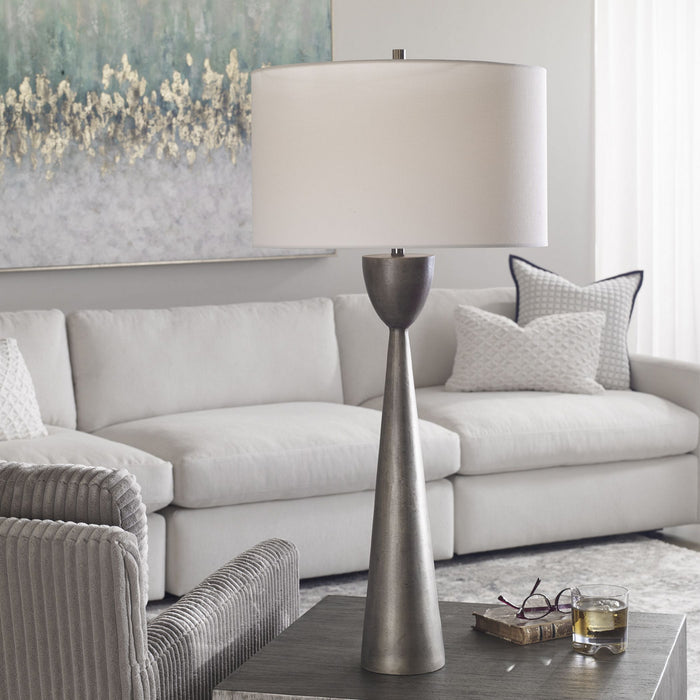 Uttermost 28470 One Light Table Lamp, Brushed Nickel