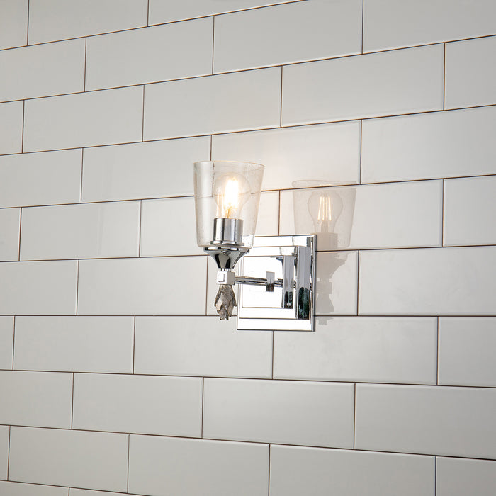 Lucas + McKearn BB1022PC-1-F1S One Light Wall Sconce, Polished Chrome