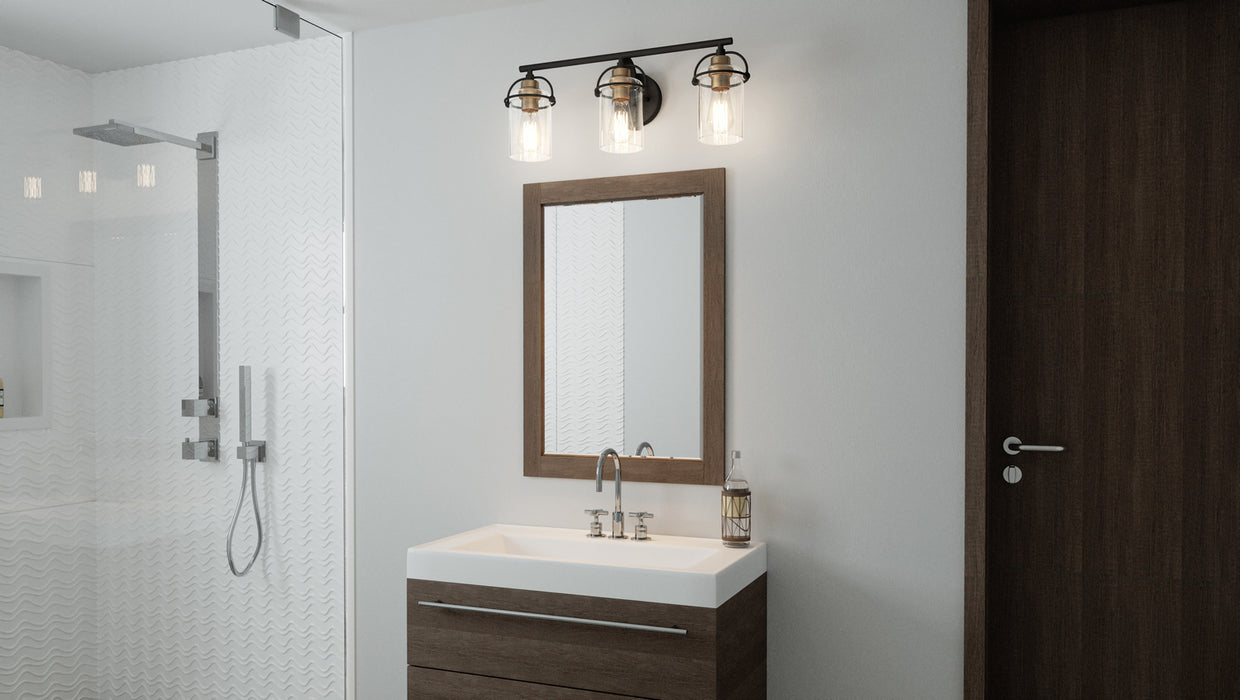 Quoizel EMR8603MBK Three Light Bath, Matte Black