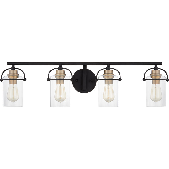 Quoizel EMR8604MBK Four Light Bath, Matte Black