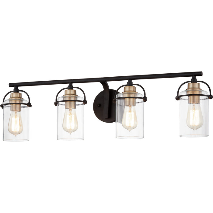Quoizel EMR8604MBK Four Light Bath, Matte Black