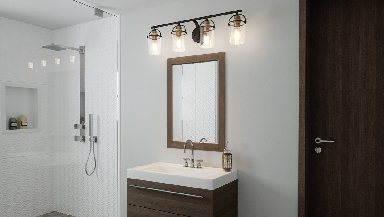 Quoizel EMR8604MBK Four Light Bath, Matte Black