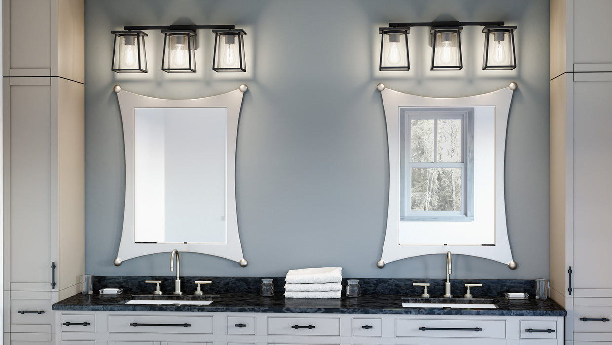 Quoizel LDG8624MBK Three Light Bath, Matte Black