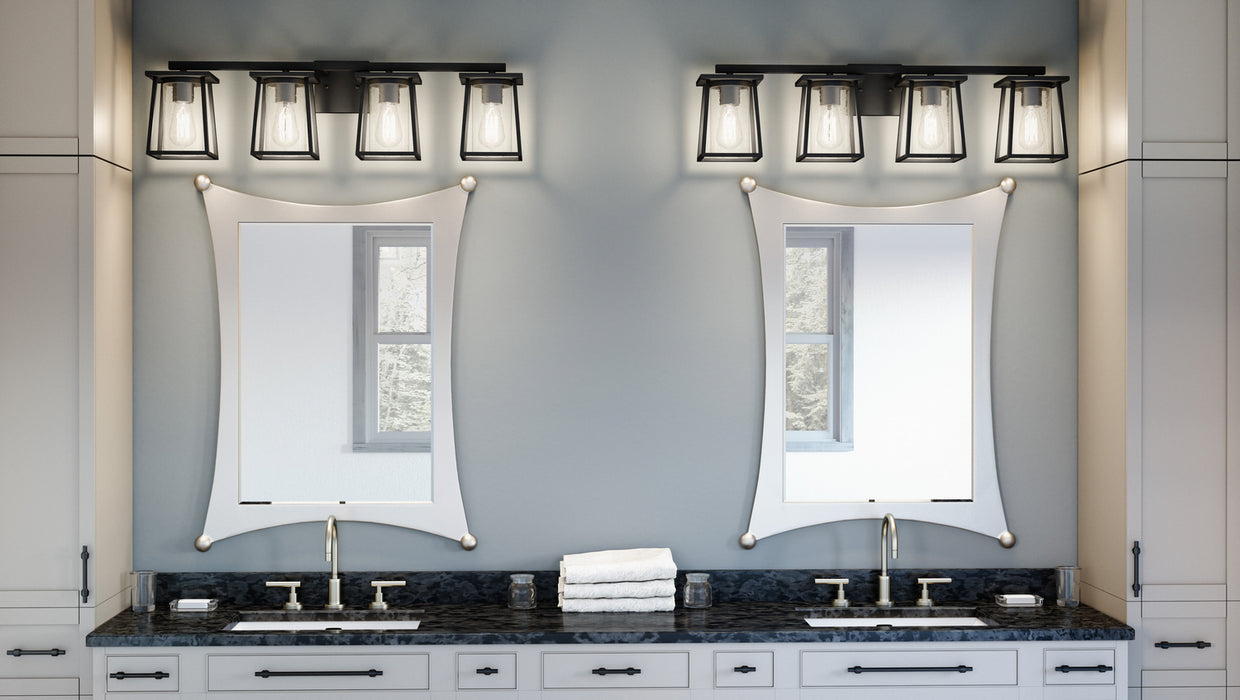 Quoizel LDG8633MBK Four Light Bath, Matte Black