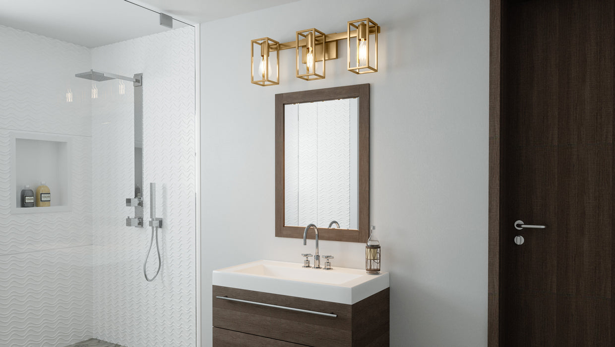 Quoizel LGN8724WS Three Light Bath, Weathered Brass