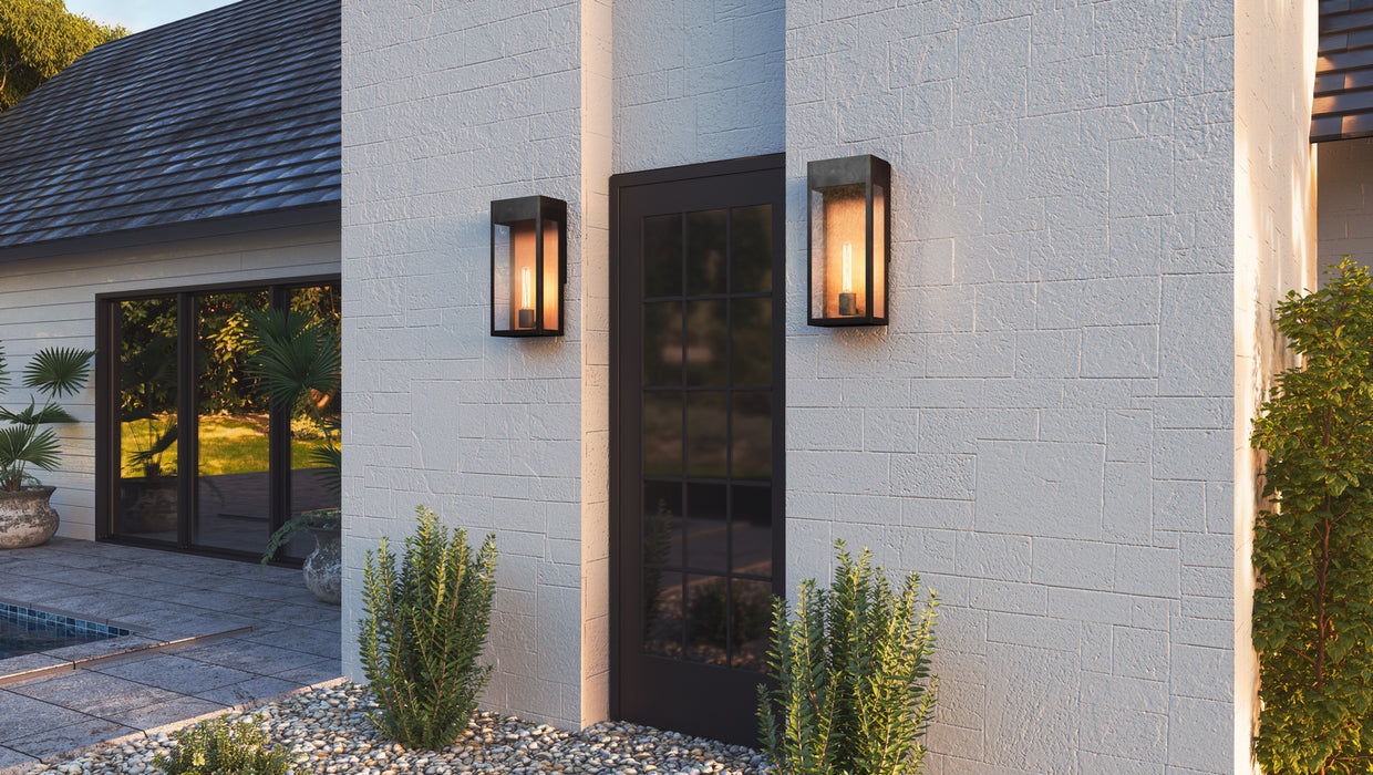 Quoizel MAE8408MBK One Light Outdoor Wall Mount, Matte Black