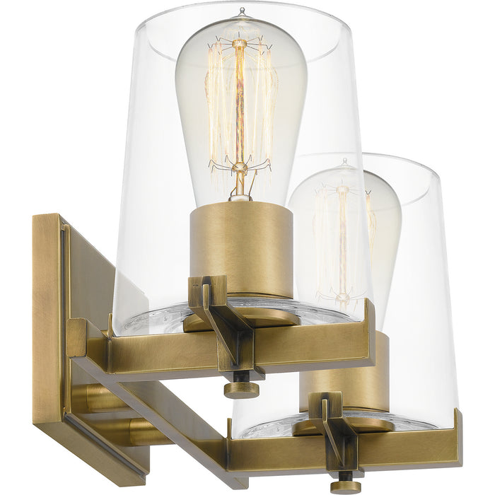 Quoizel PRY8616WS Two Light Bath, Weathered Brass