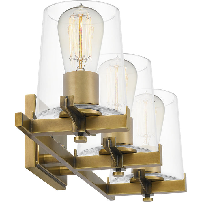 Quoizel PRY8624WS Three Light Bath, Weathered Brass