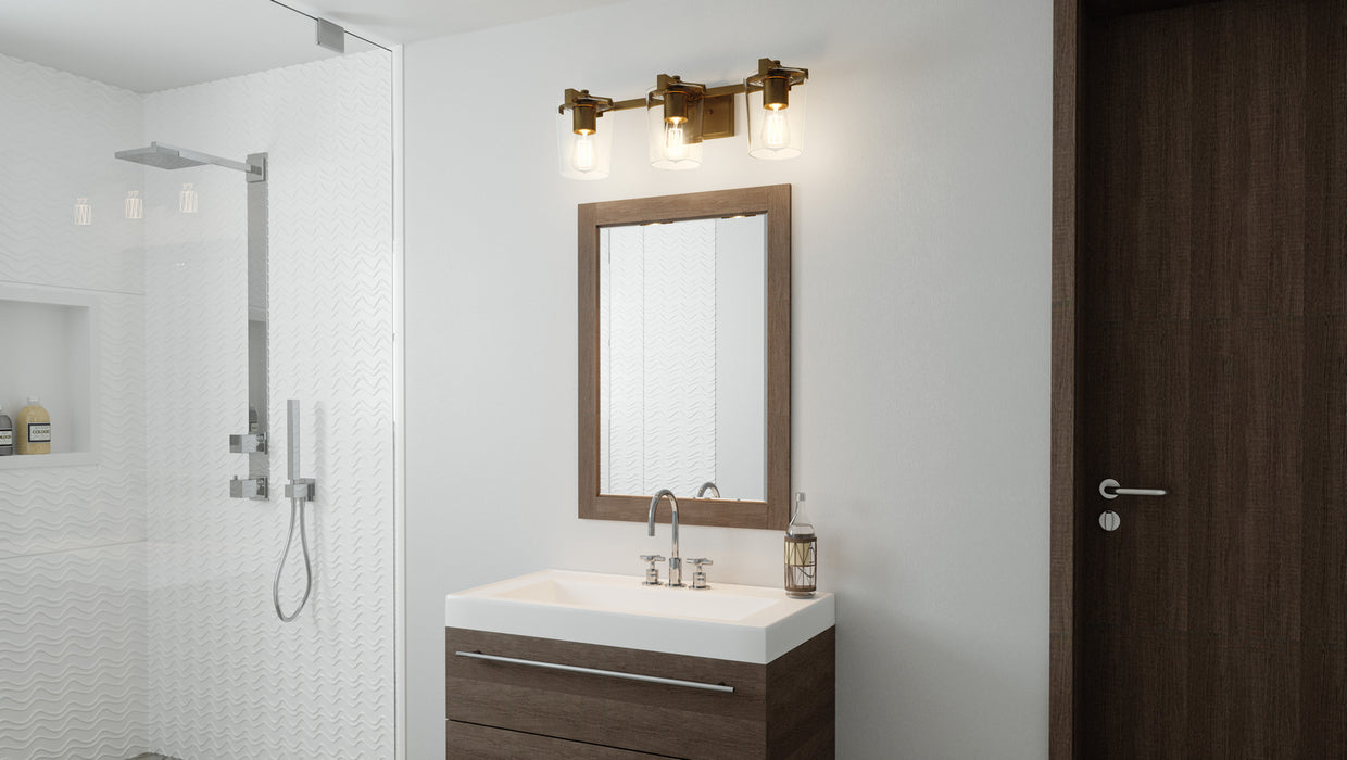 Quoizel PRY8624WS Three Light Bath, Weathered Brass