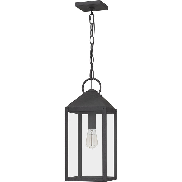 Quoizel TPE1908MB One Light Outdoor Hanging Lantern, Mottled Black