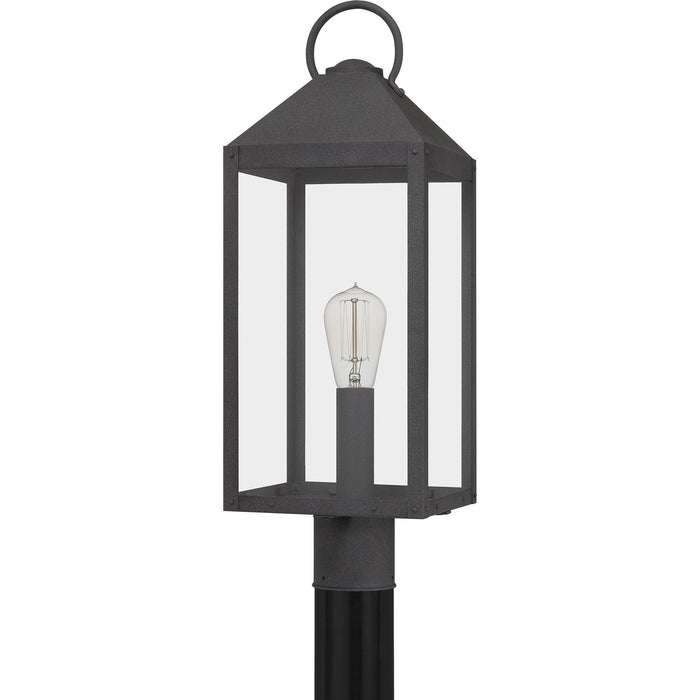 Quoizel TPE9008MB One Light Outdoor Post Mount, Mottled Black