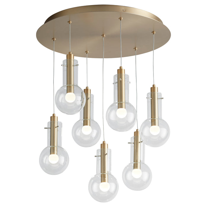 Oxygen 3-674-40 LED Pendant, Aged Brass