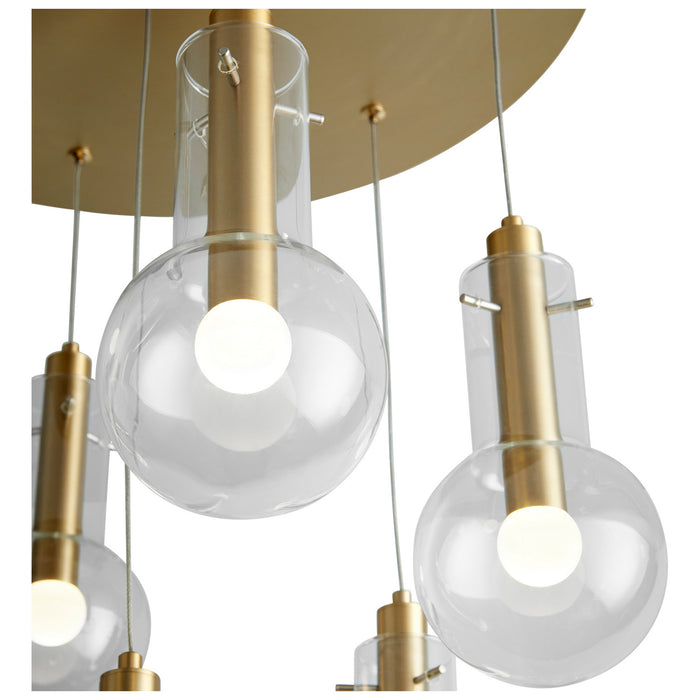 Oxygen 3-674-40 LED Pendant, Aged Brass