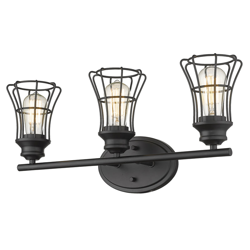 Acclaim Lighting IN41282BK Three Light Vanity, Matte Black