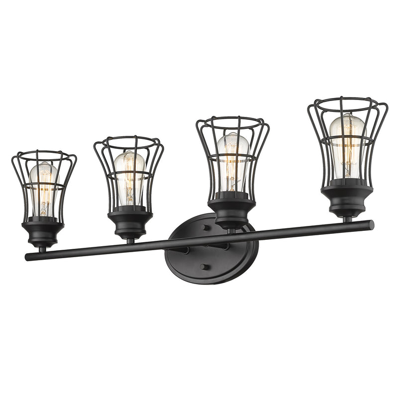 Acclaim Lighting IN41283BK Four Light Vanity, Matte Black