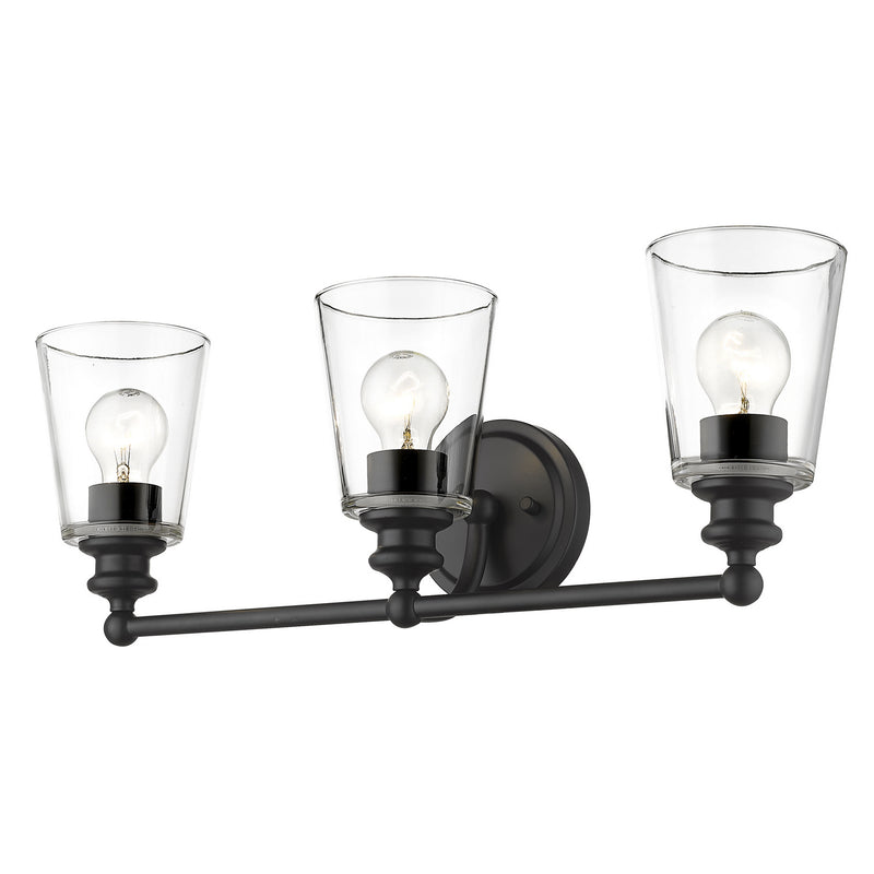 Acclaim Lighting IN41402BK Three Light Vanity, Matte Black