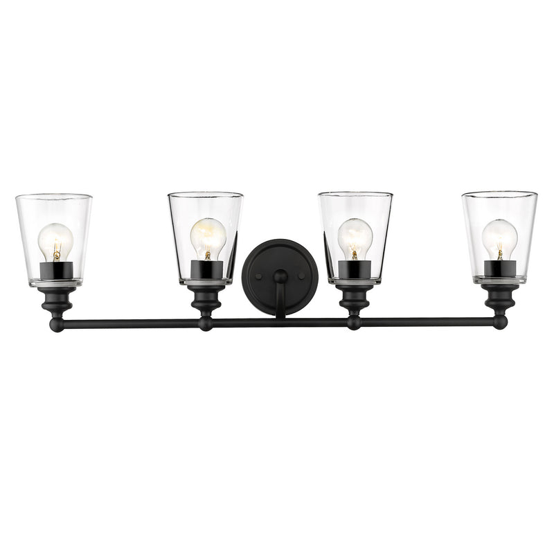 Acclaim Lighting IN41403BK Four Light Vanity, Matte Black
