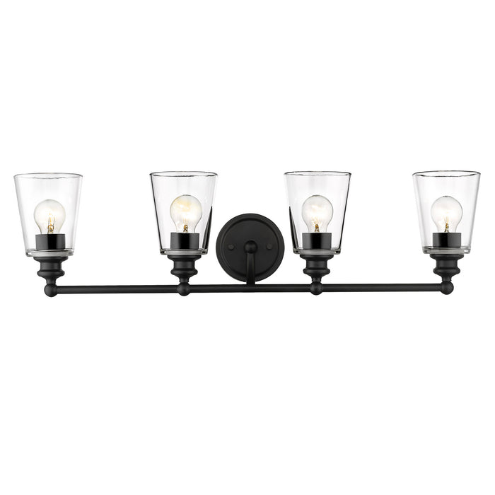 Acclaim Lighting IN41403BK Four Light Vanity, Matte Black