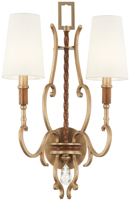 Metropolitan N6550-690 Two Light Wall Sconce, Pale Gold W/ Distressed Bronze