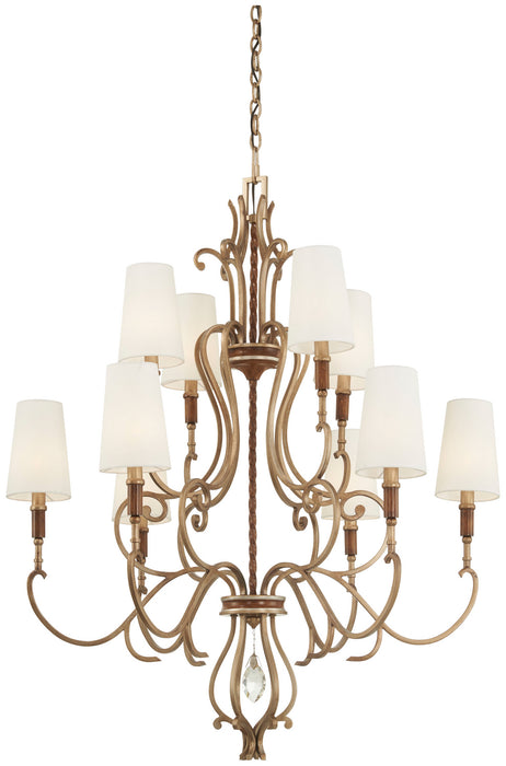 Metropolitan N6558-690 Ten Light Chandelier, Pale Gold W/ Distressed Bronze
