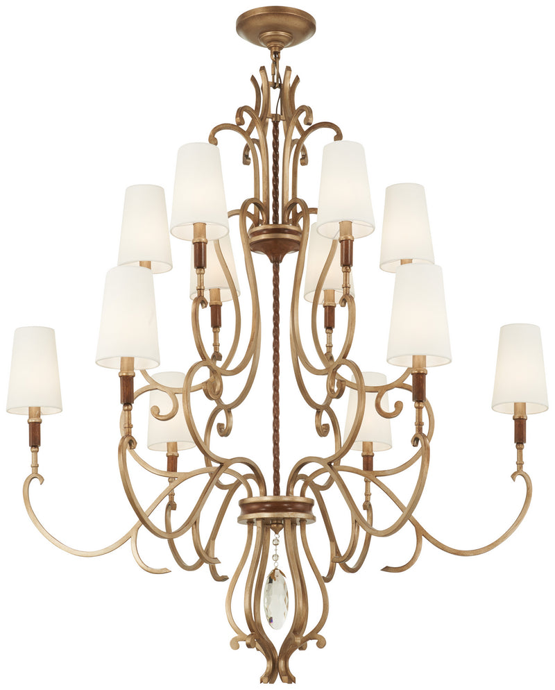 Metropolitan N6559-690 12 Light Chandelier, Pale Gold W/ Distressed Bronze