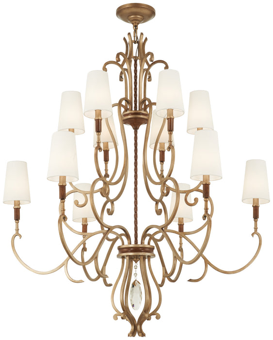 Metropolitan N6559-690 12 Light Chandelier, Pale Gold W/ Distressed Bronze