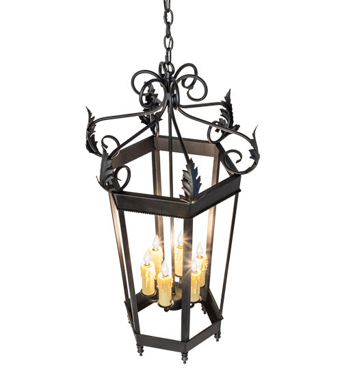 Meyda Tiffany 232110 Six Light Pendant, Oxidized Steel