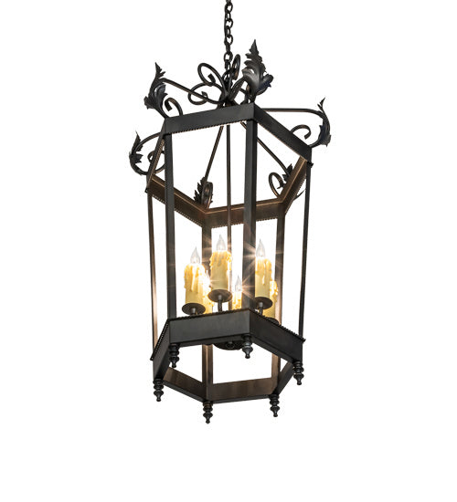 Meyda Tiffany 232110 Six Light Pendant, Oxidized Steel