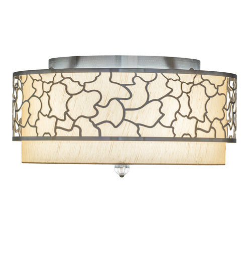 Meyda Tiffany 235575 LED Flushmount, Brushed Stainless Steel/Standard White Gloss