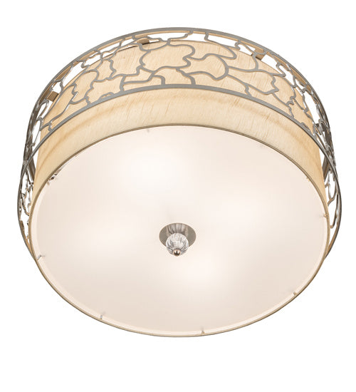 Meyda Tiffany 235575 LED Flushmount, Brushed Stainless Steel/Standard White Gloss