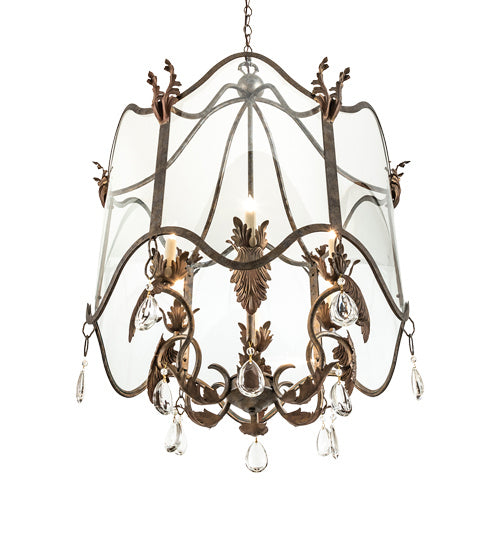 Meyda Tiffany 238251 Six Light Chandelier, Corinth And Cortez Gold