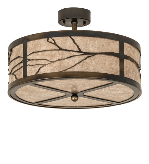 Meyda Tiffany 238789 Three Light Semi-Flushmount, Dark Burnished Antique Copper