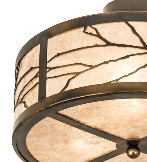 Meyda Tiffany 238789 Three Light Semi-Flushmount, Dark Burnished Antique Copper