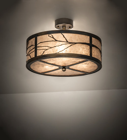 Meyda Tiffany 238789 Three Light Semi-Flushmount, Dark Burnished Antique Copper