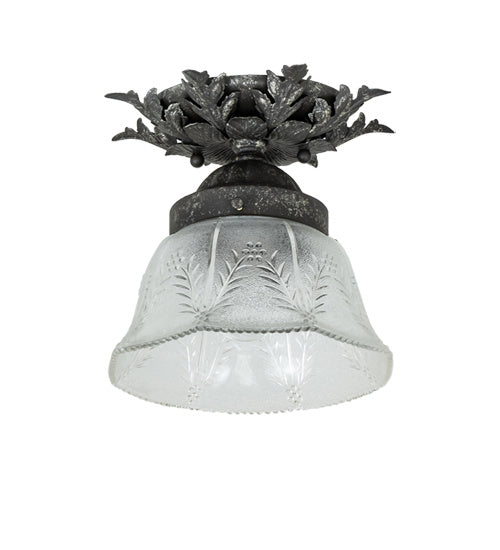 Meyda Tiffany 239955 One Light Flushmount, Antique Pewter
