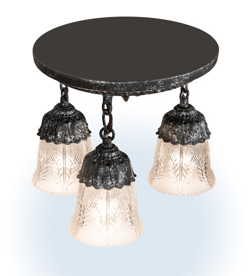 Meyda Tiffany 239970 Three Light Semi-Flushmount, Antique Pewter