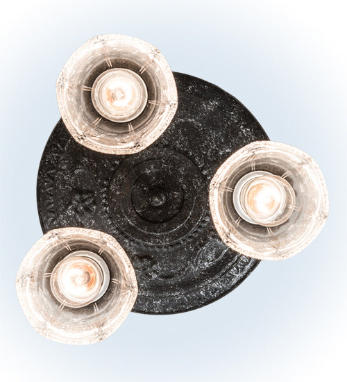 Meyda Tiffany 239970 Three Light Semi-Flushmount, Antique Pewter