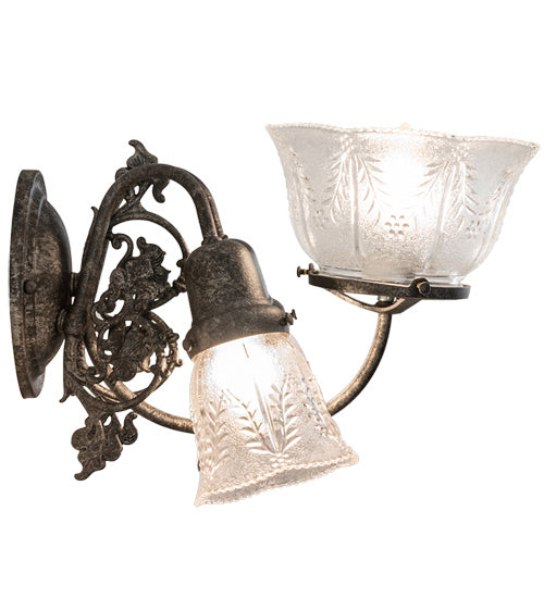 Meyda Tiffany 240031 Three Light Wall Sconce, Antique Pewter