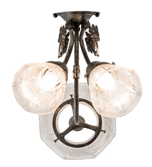 Meyda Tiffany 240031 Three Light Wall Sconce, Antique Pewter
