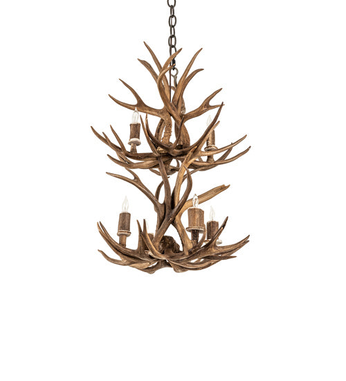 Meyda Tiffany 240289 Six Light Chandelier, Antique Copper
