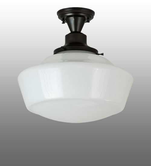 Meyda Tiffany 240369 One Light Semi-Flushmount, Black Metal
