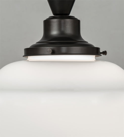 Meyda Tiffany 240369 One Light Semi-Flushmount, Black Metal