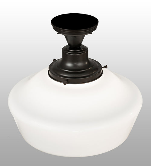 Meyda Tiffany 240369 One Light Semi-Flushmount, Black Metal