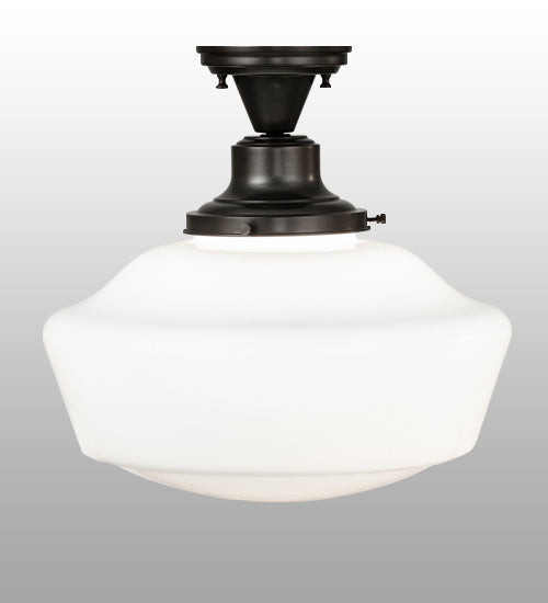 Meyda Tiffany 240369 One Light Semi-Flushmount, Black Metal