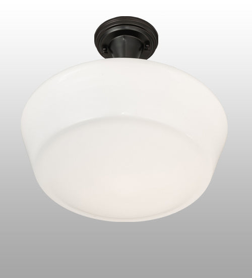 Meyda Tiffany 240369 One Light Semi-Flushmount, Black Metal