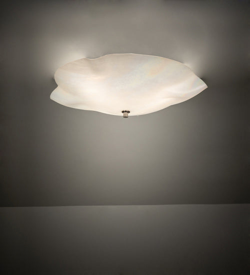 Meyda Tiffany 242094 Three Light Flush Mount, Brushed Nickel